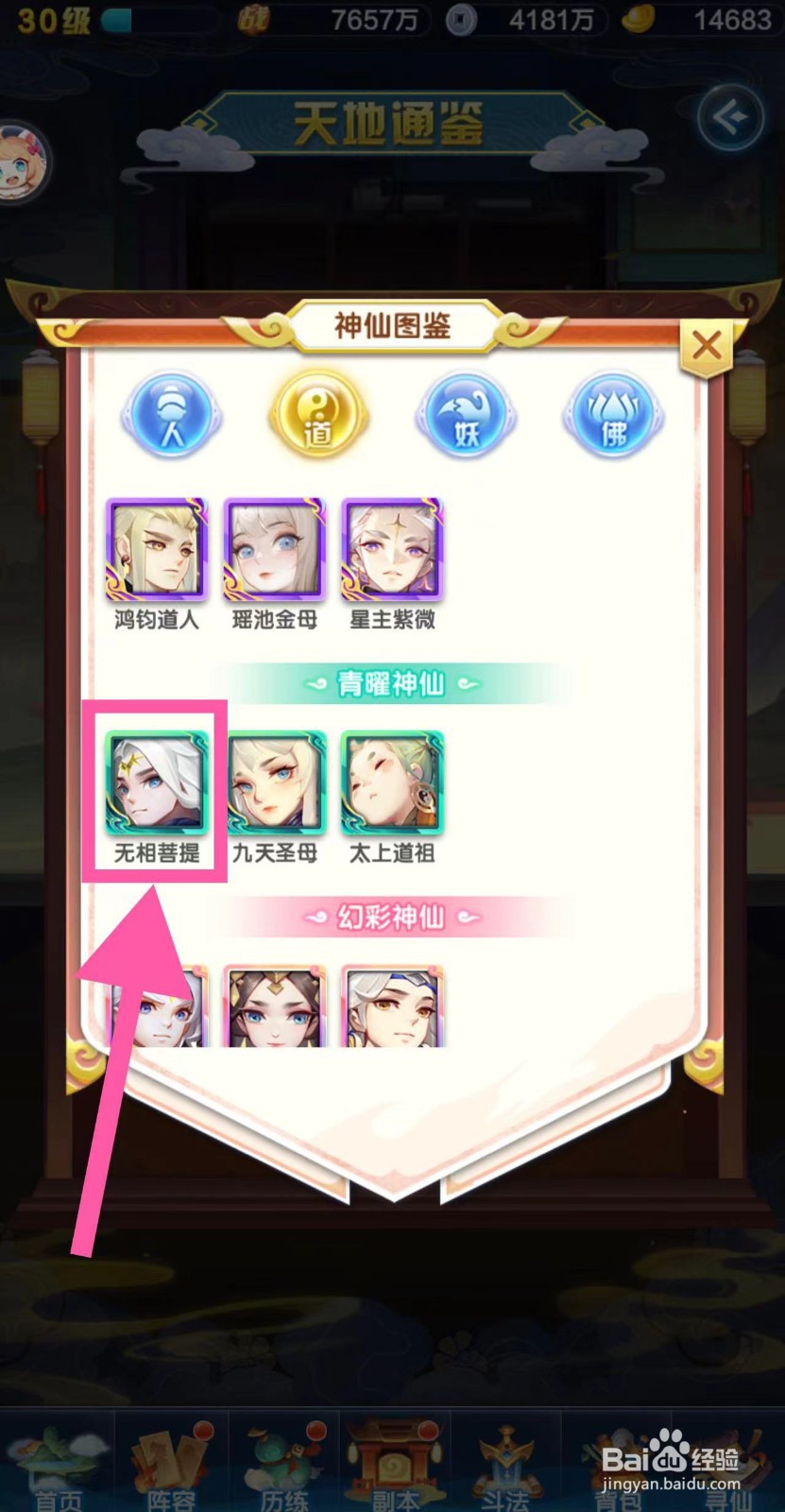 道友请留步怎么查看无相菩提的图鉴