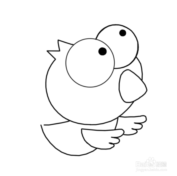 一只大眼睛的鸟儿的简笔画