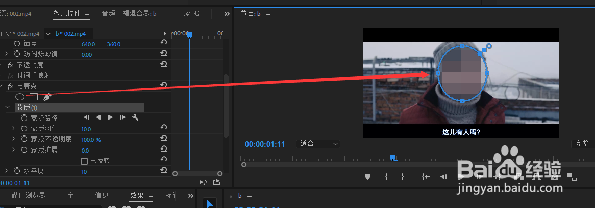 Premiere制作人物脸型马赛克遮挡简单几步