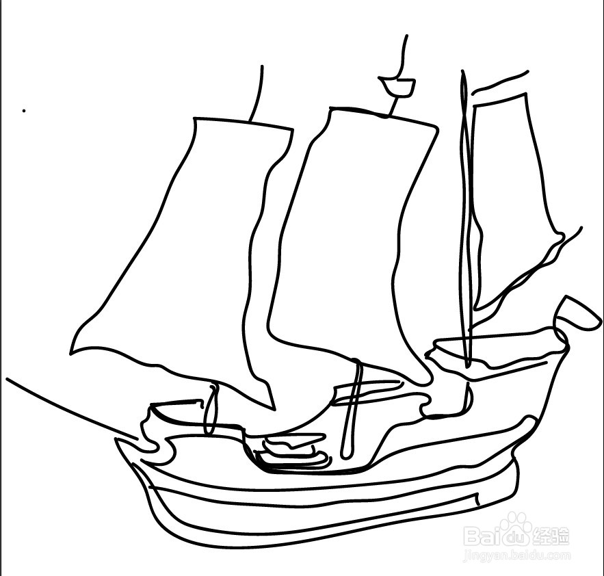 帆船的简笔画