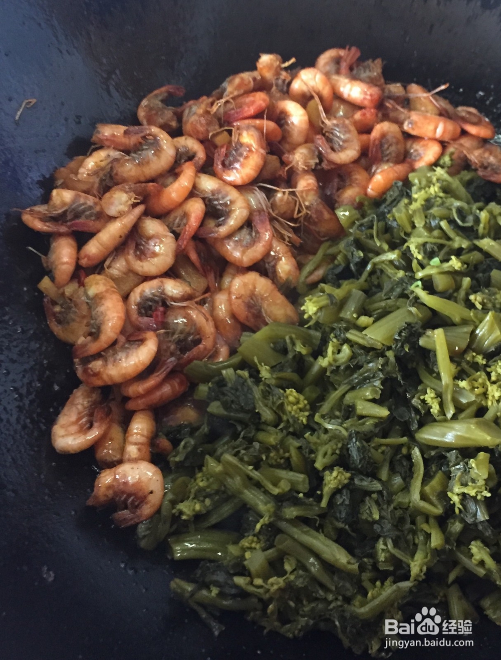 夏季开胃佳品：虾子炒咸菜苔