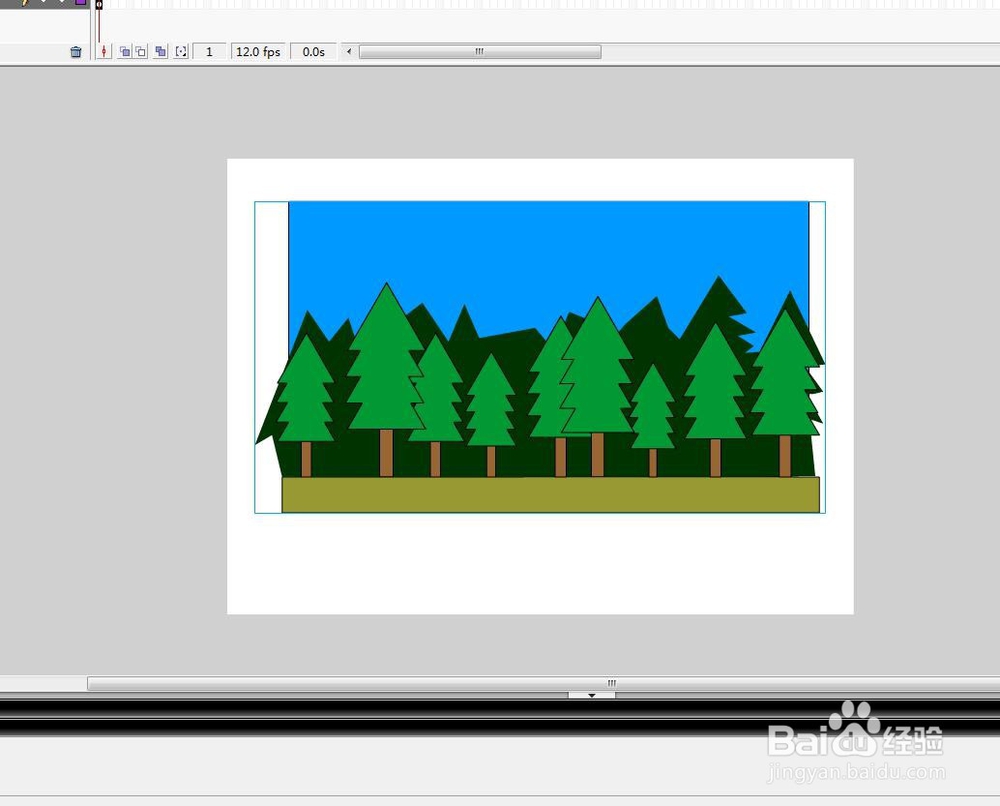 flash用森林背景制作引导线遮罩元件的动画