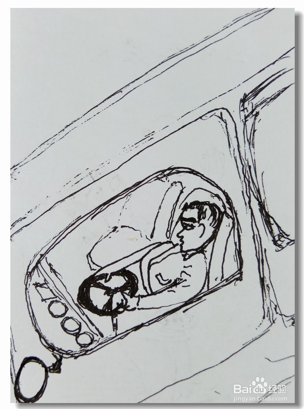 怎样画钢笔画“开车”？