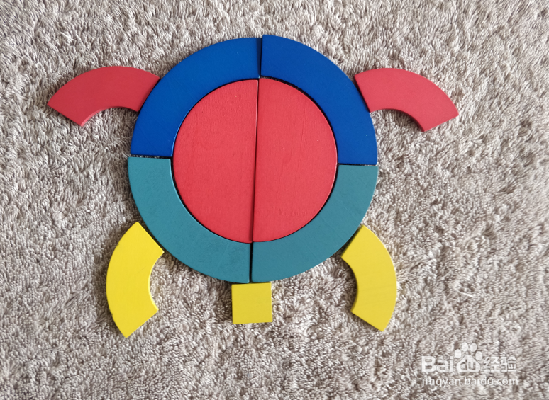 用蒙氏积木怎样拼一只水龟呢?