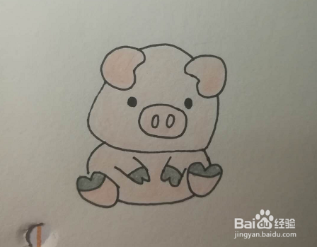 怎么用简单的步骤画小猪的简笔画