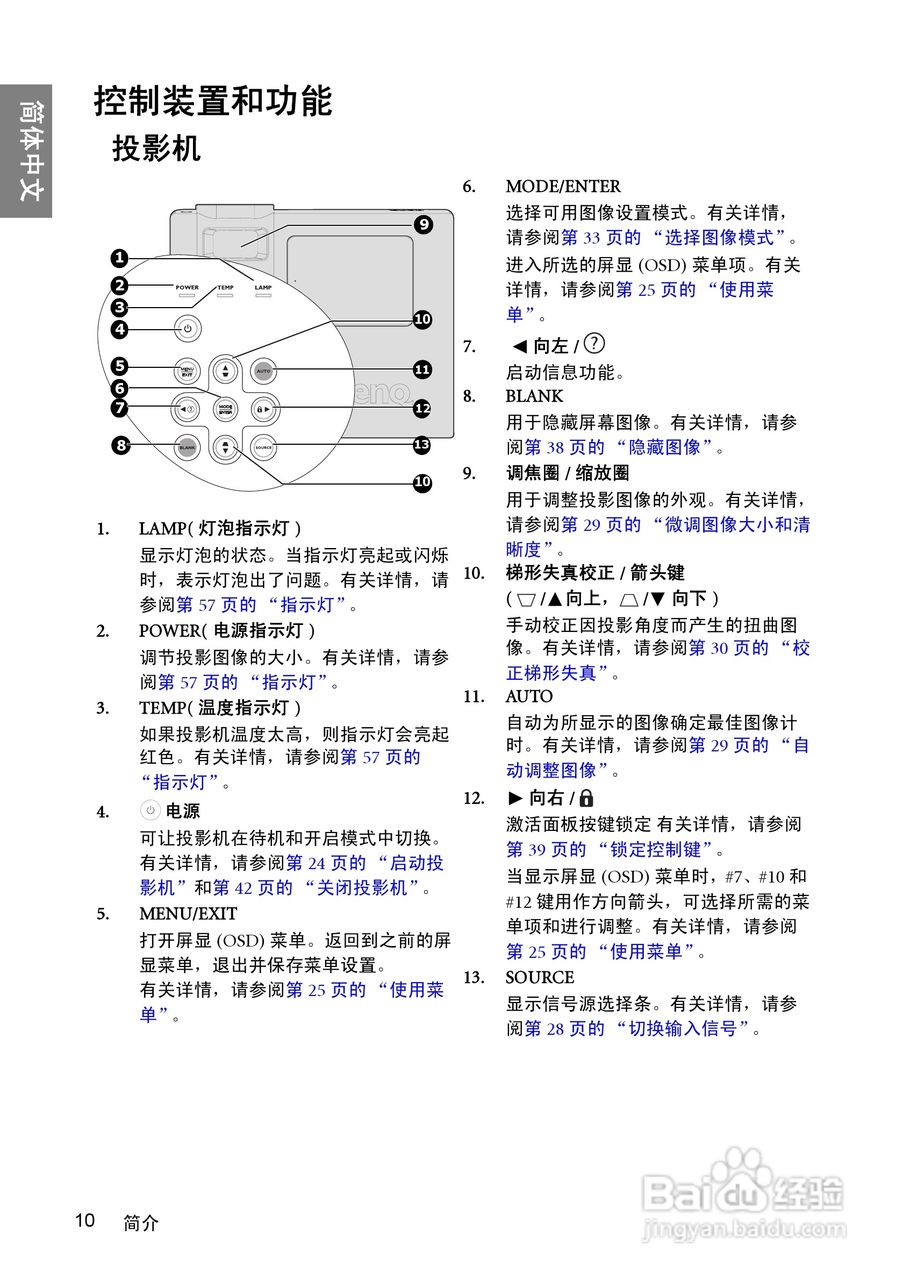 明基BenQ W1000型投影机说明书:[1]
