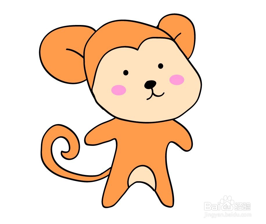 ai如何绘制一个卡通猴子的方法