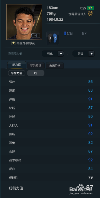 FIFA OL3巴西国家队球员推荐(中后卫篇)