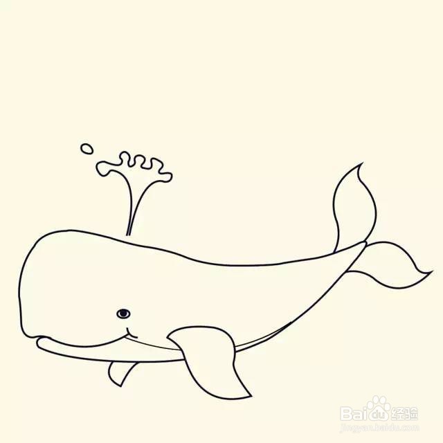 鲸鱼简笔画怎么画?