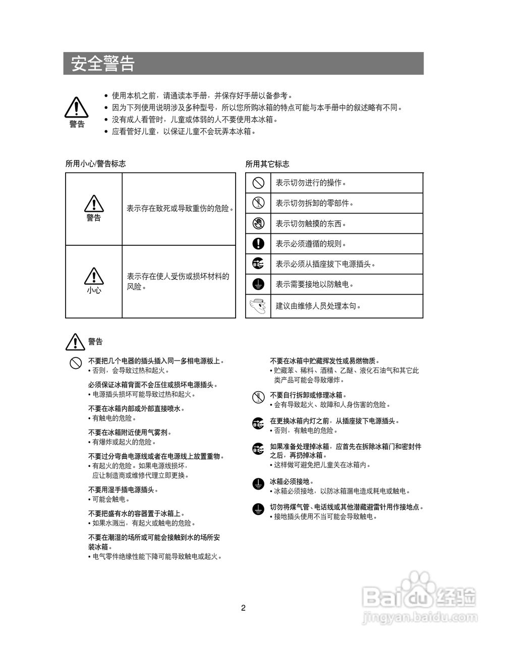 三星RS24KLDW电冰箱使用说明书:[1]
