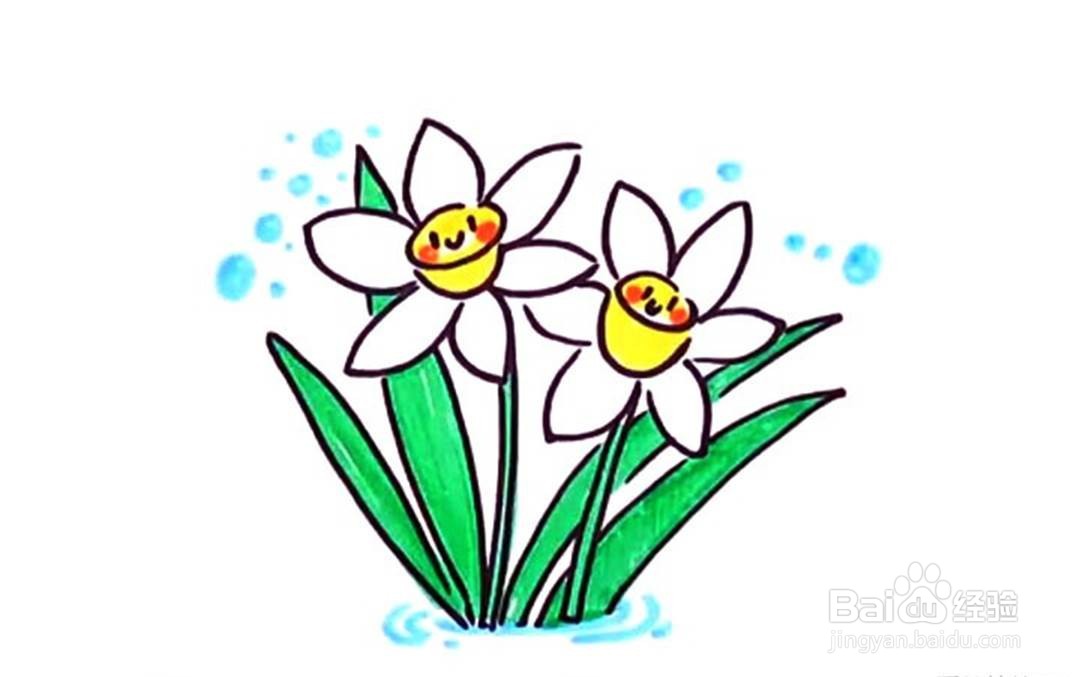 如何画水仙花的卡通简笔画教程