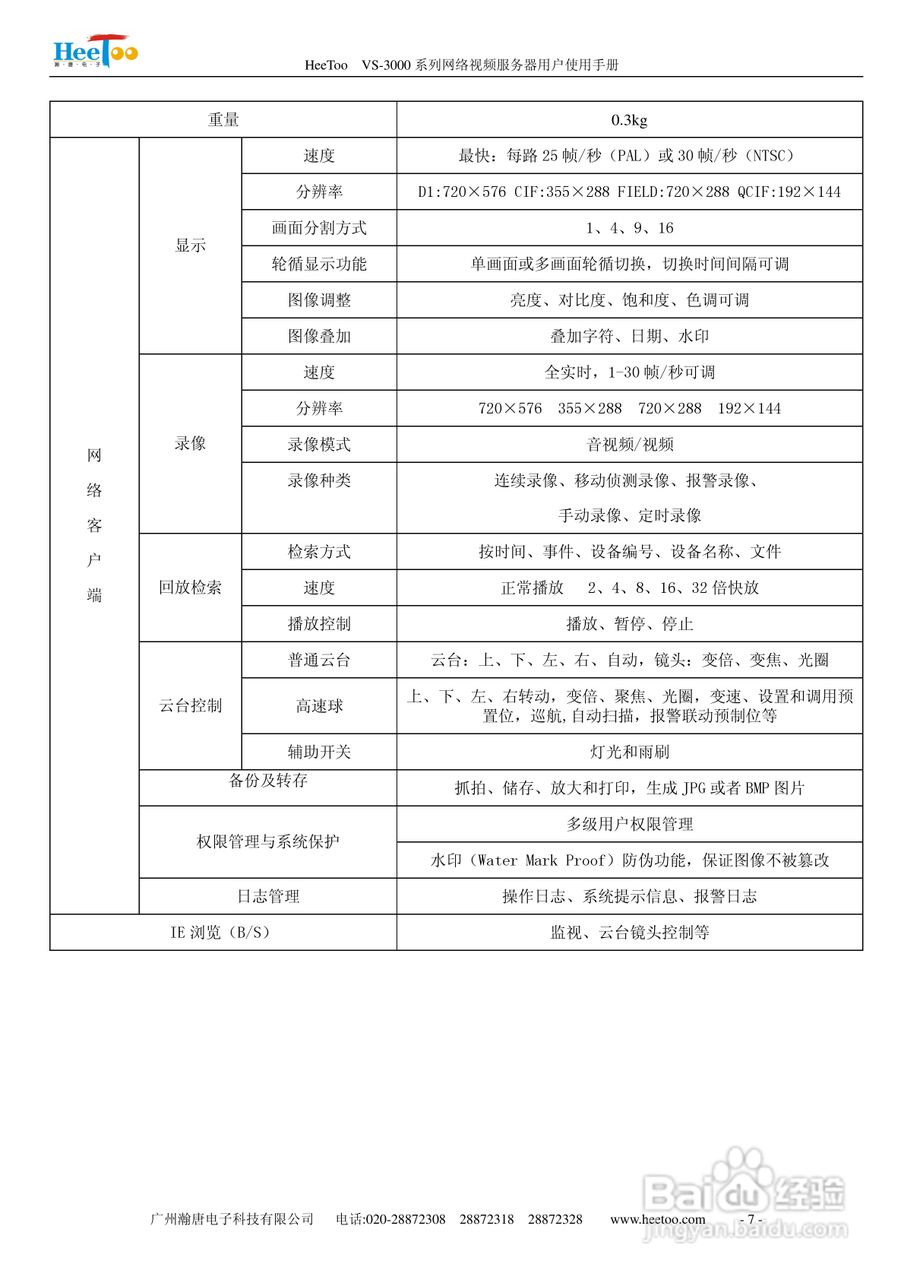 HeeToo VS-3000系列网络视频服务器用户使用手册:[1]