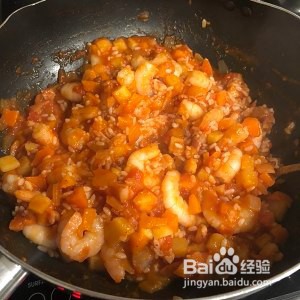 芝士虾仁培根焗饭