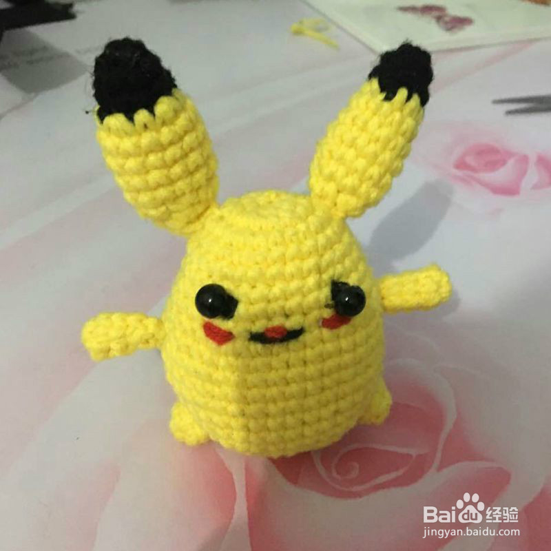 毛线玩偶皮卡丘的钩法教程