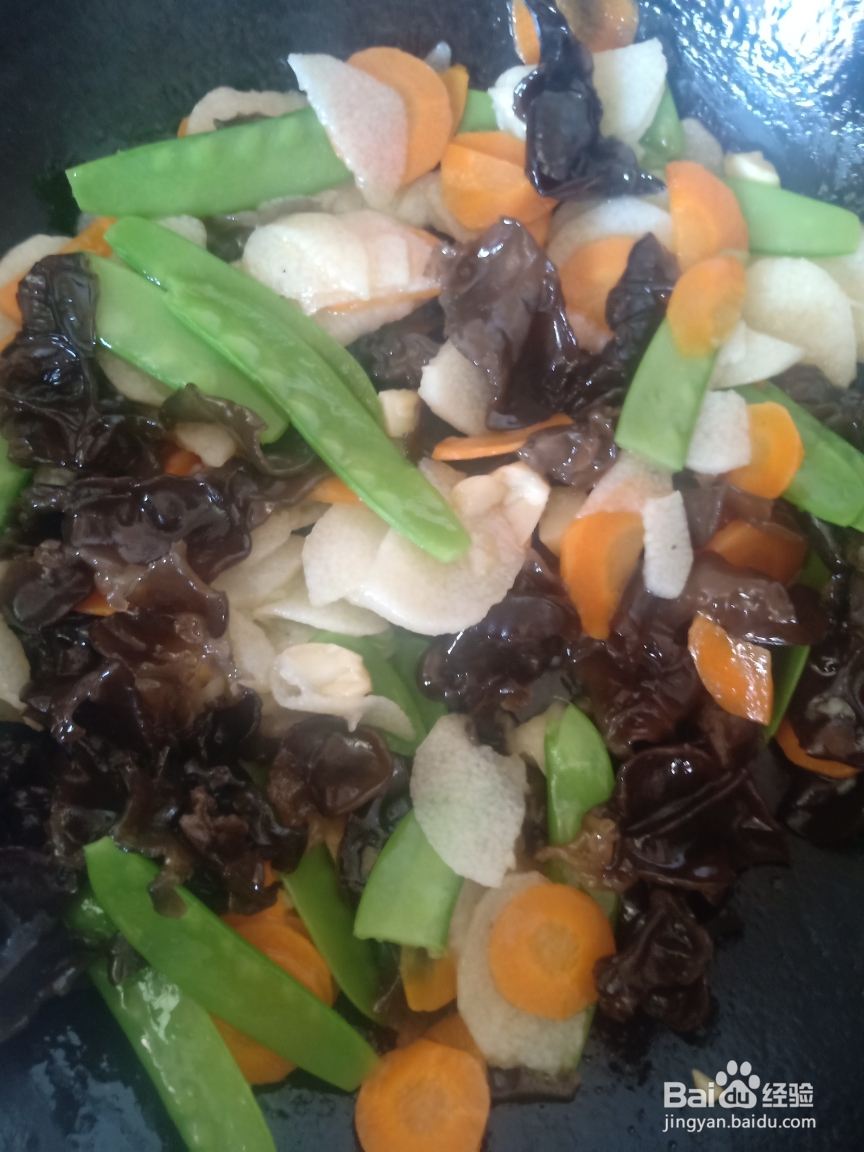 家常做法的清炒淮山黑木耳