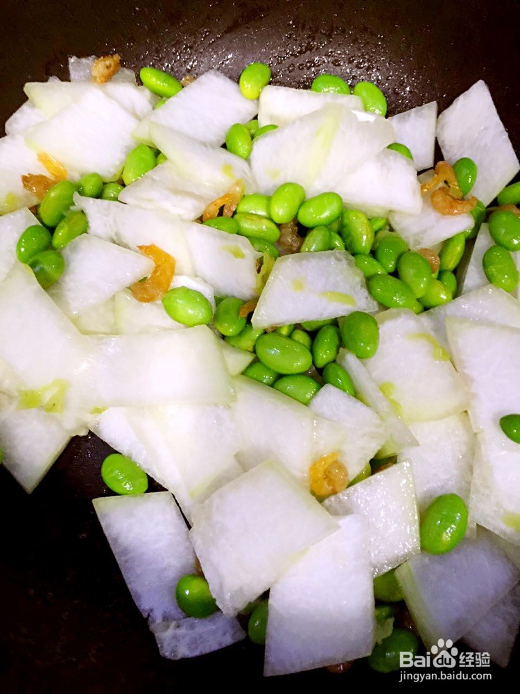 毛豆炒冬瓜的做法