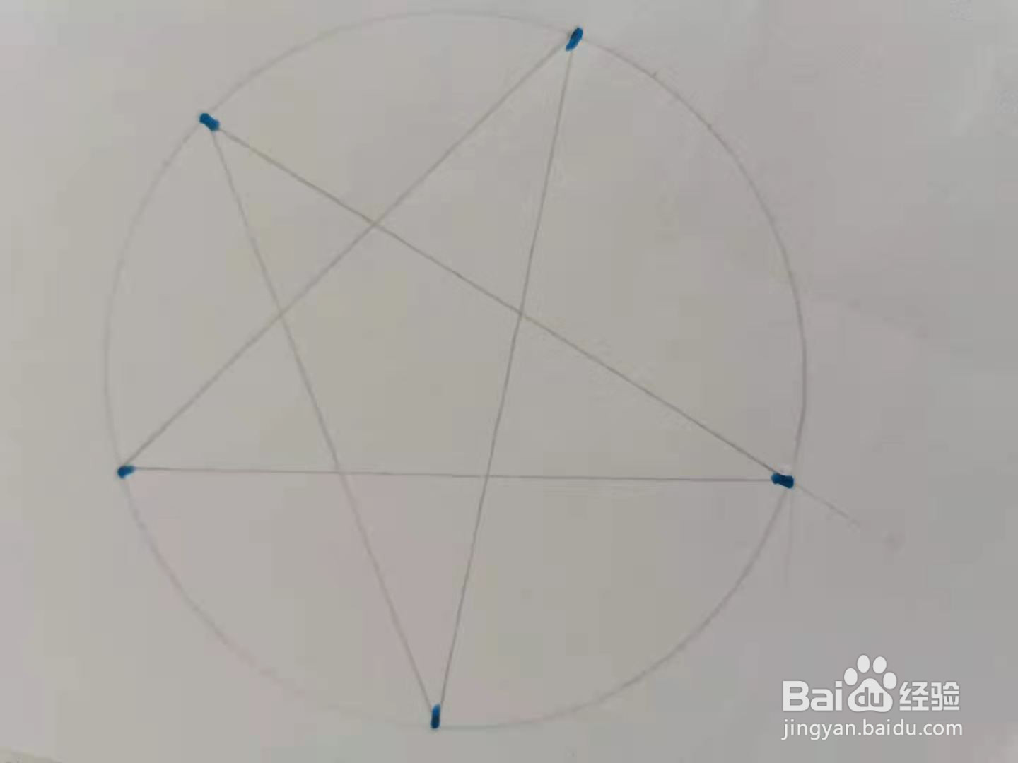 用圆规画五角星