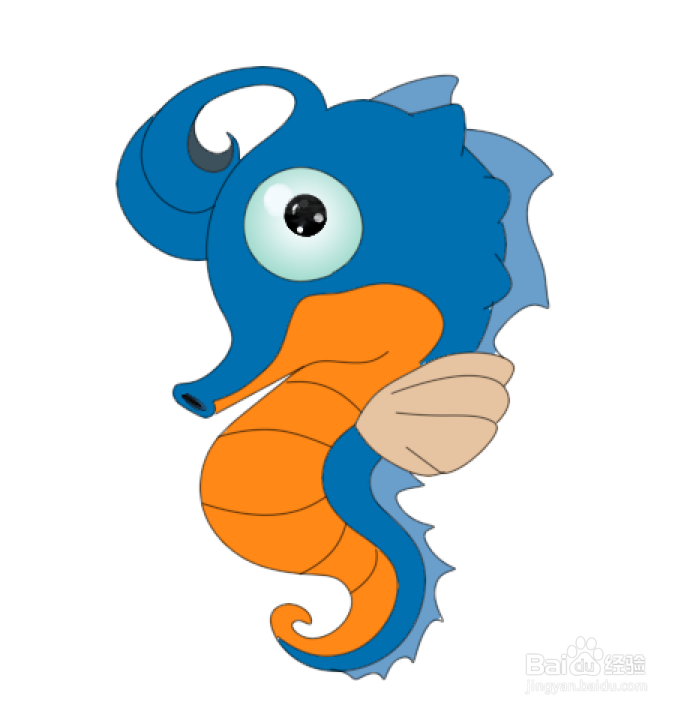 简笔画--Q版海马的画法