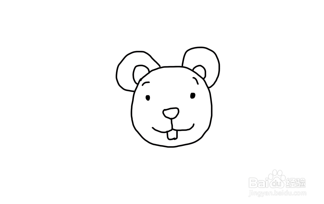 怎么画儿童彩色简笔画卡通动物老鼠?