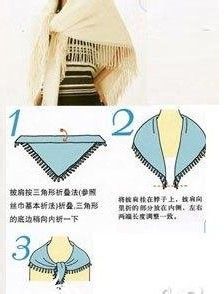 女士毛线围巾的围法