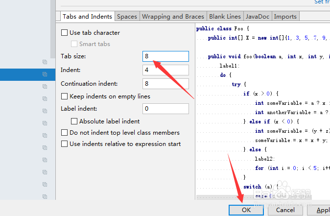 IntelliJ IDEA怎么代码样式选项卡大小