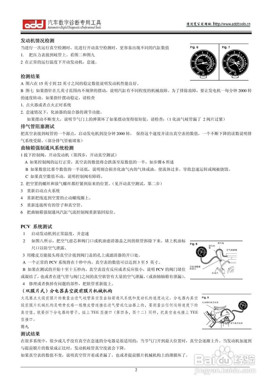 汽车真空表ADD622说明书
