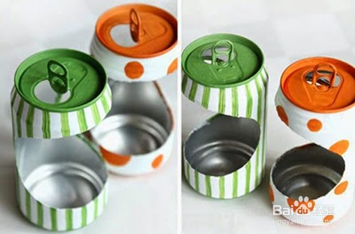 用易拉罐打造的吊兰花盆手绘创意diy