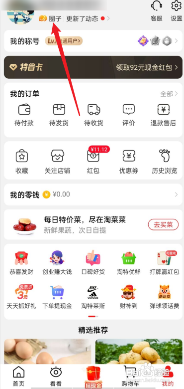 淘特圈子如何进行提现?