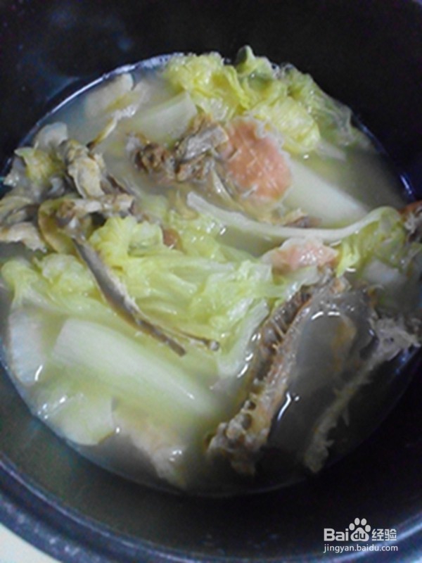 剩鸡骨熬白菜