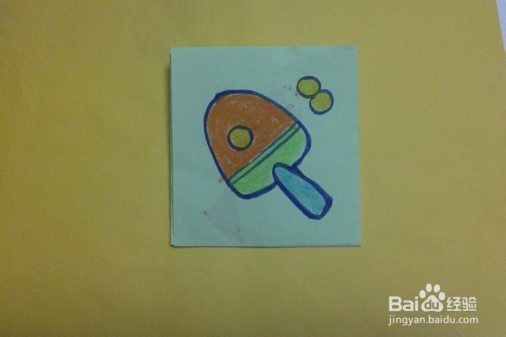儿童手工画体育用品 球拍的画法