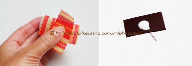 如何DIY圣诞挂饰丝带松果