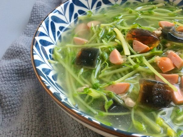 皮蛋火腿上汤豆苗