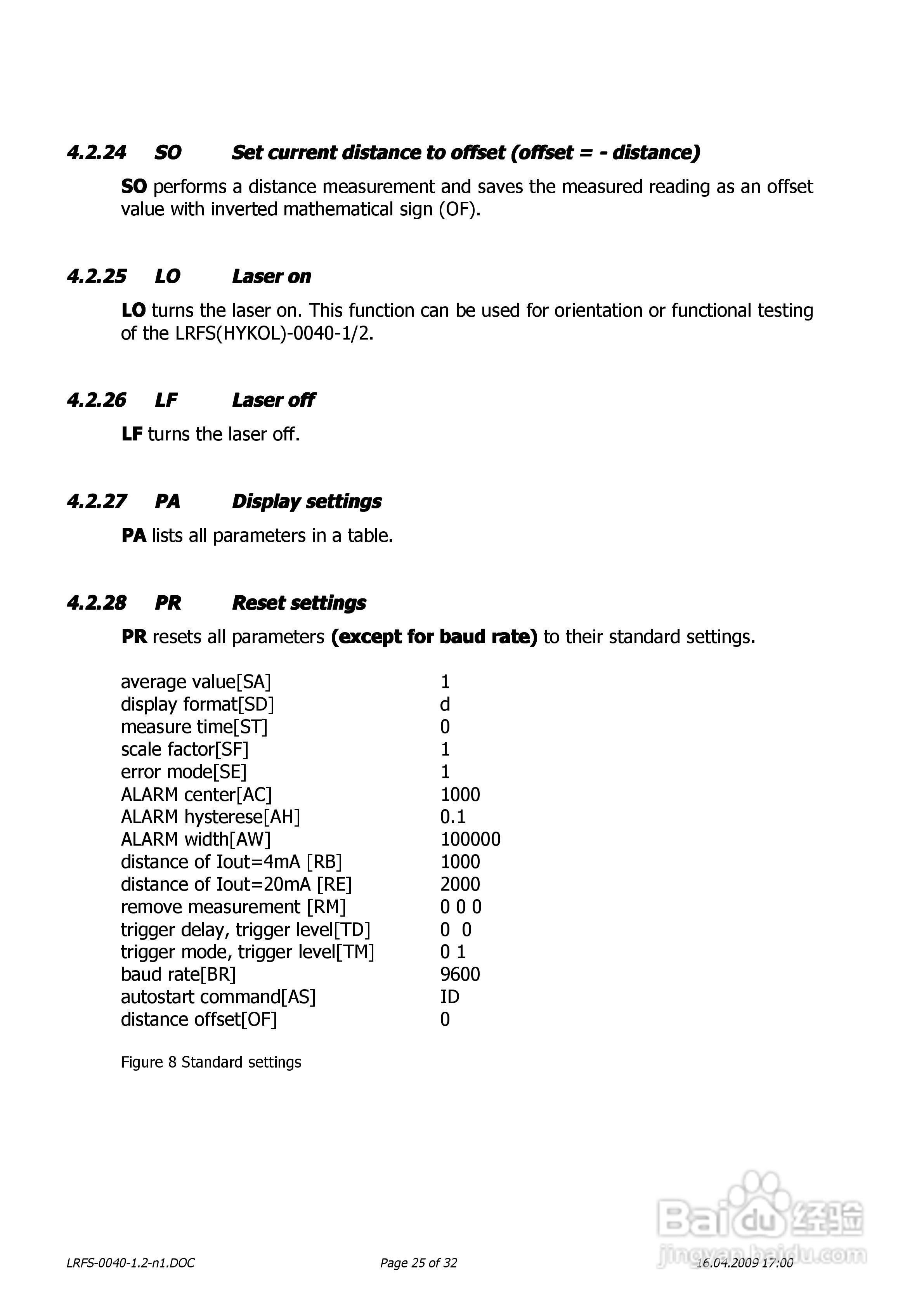 德国LRFS-0040系列激光测距传感器操作说明书:[3]