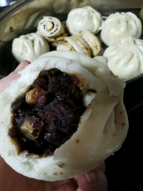 红糖核桃红枣豆沙包