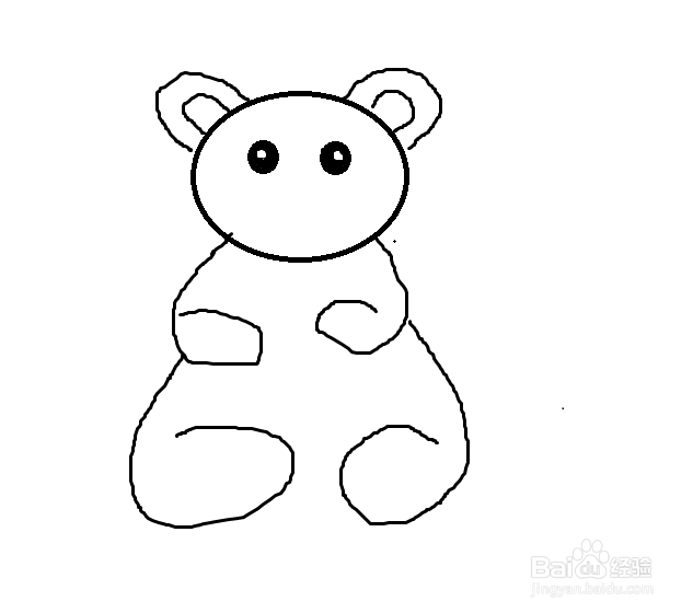 小熊最简单画法。