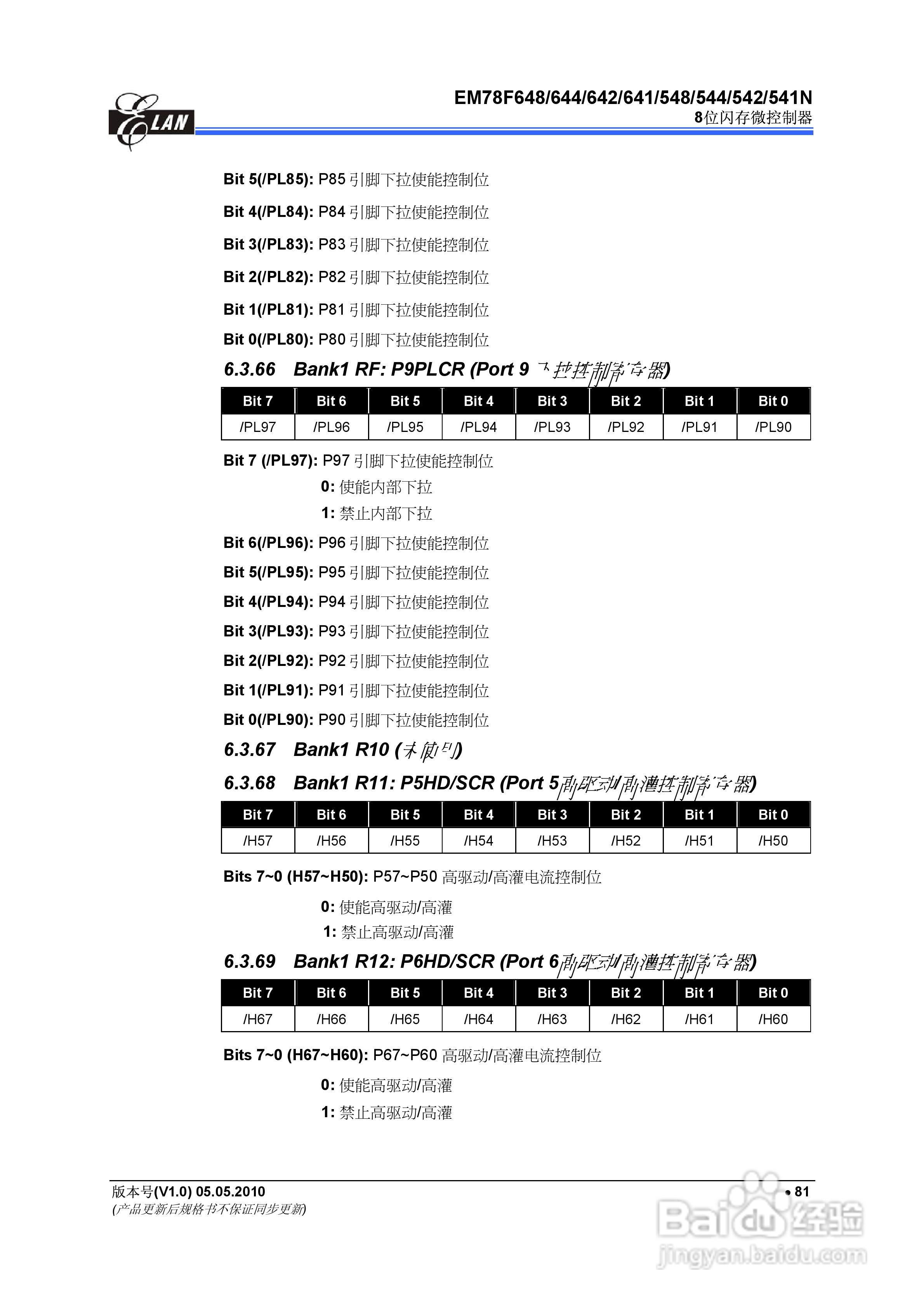 EM78F 8位闪存微控制器说明书:[10]
