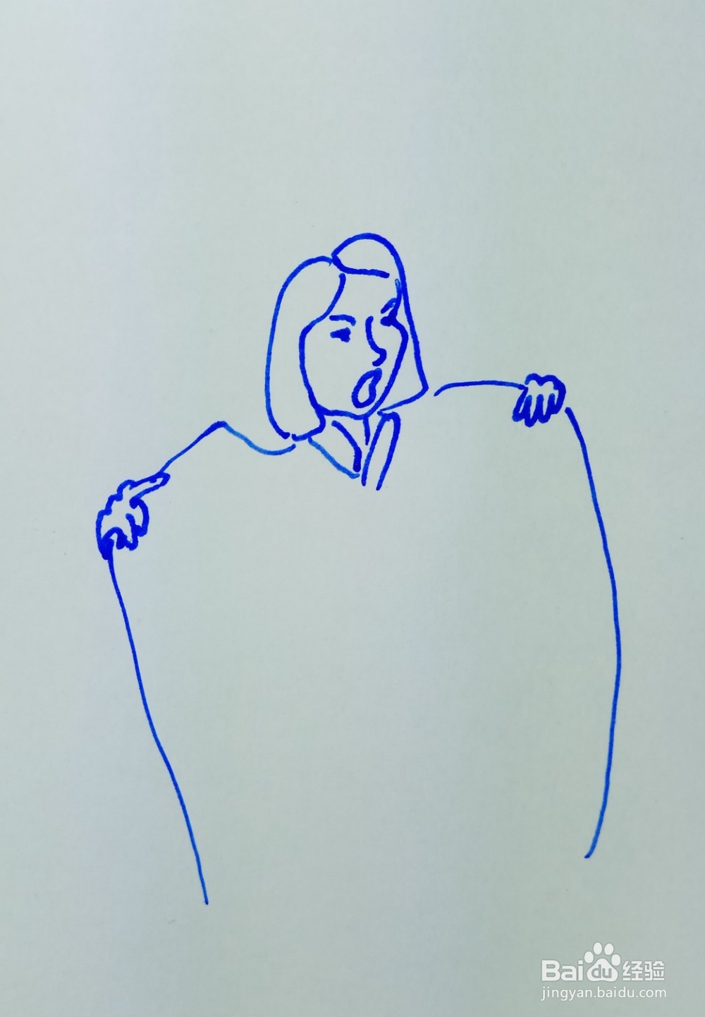 怎样画儿童简笔画抖着大衣的女人？