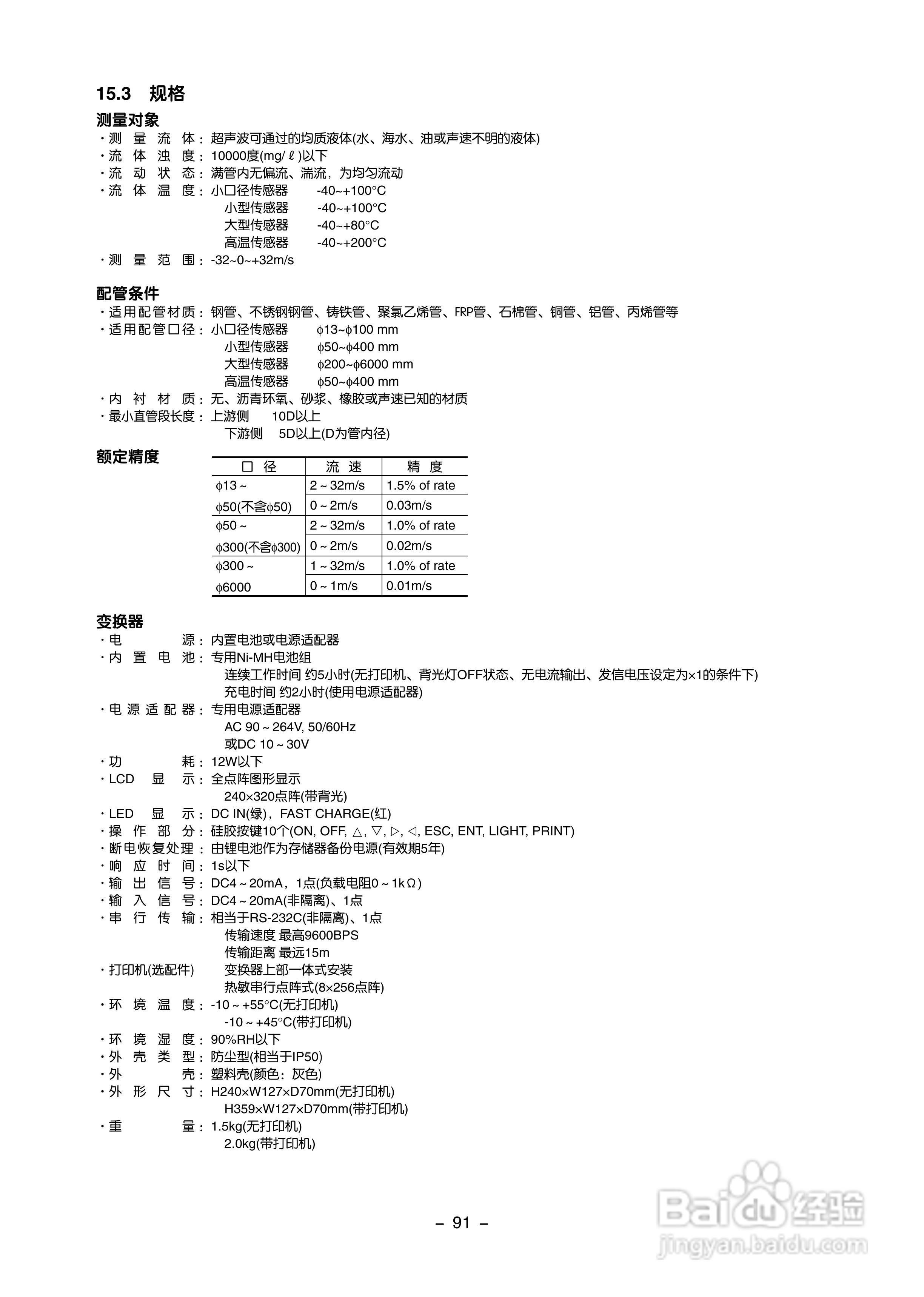 富士电机FLC-2便携式超声波流量计说明书:[10]