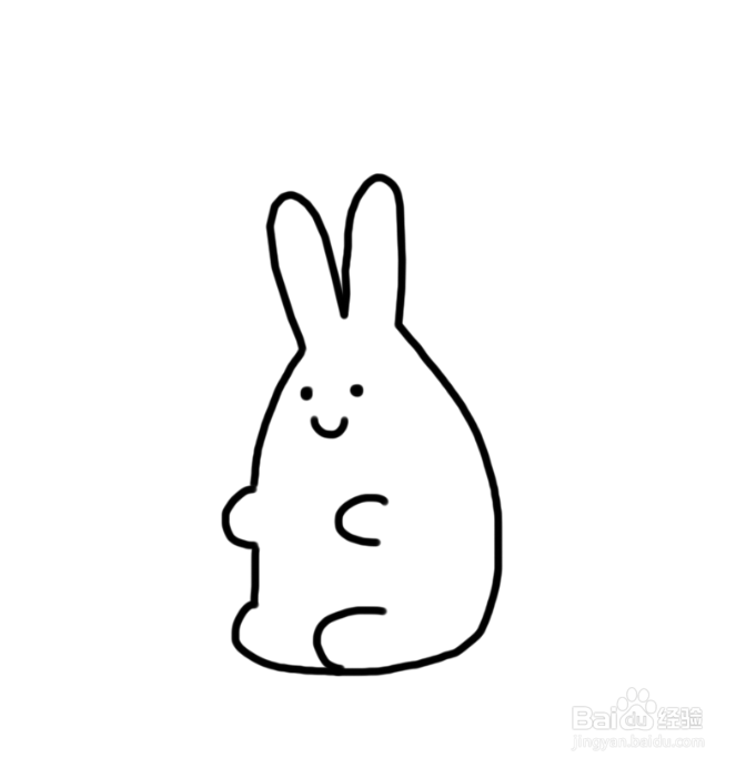 如何画一只卡通的胖兔子