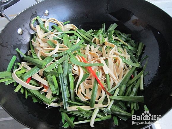 耗油韭菜炒豆皮
