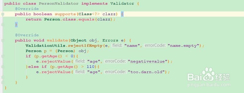 使用Spring的Validator接口验证