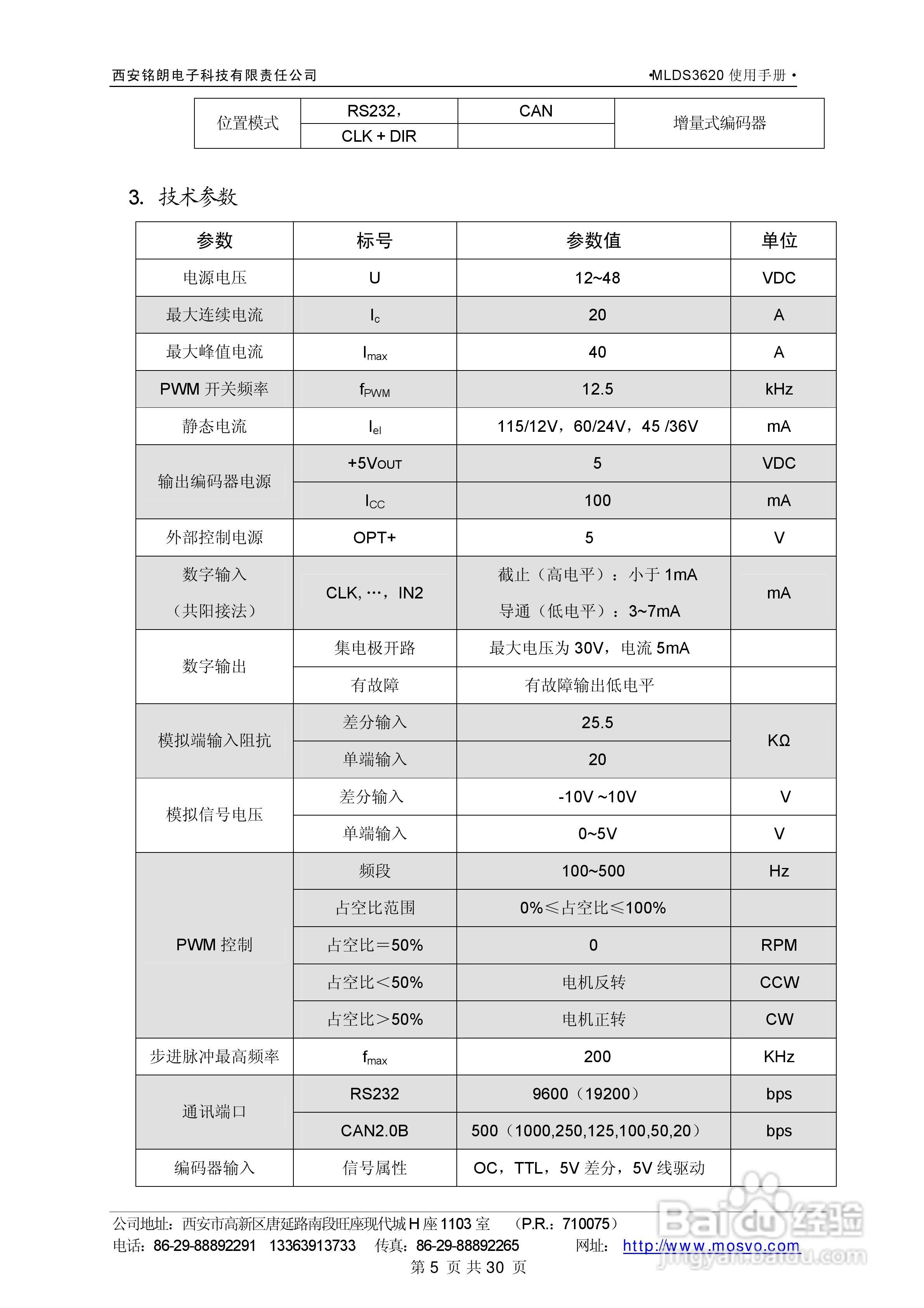 铭朗科技MLDS3620直流伺服驱动器说明书:[1]
