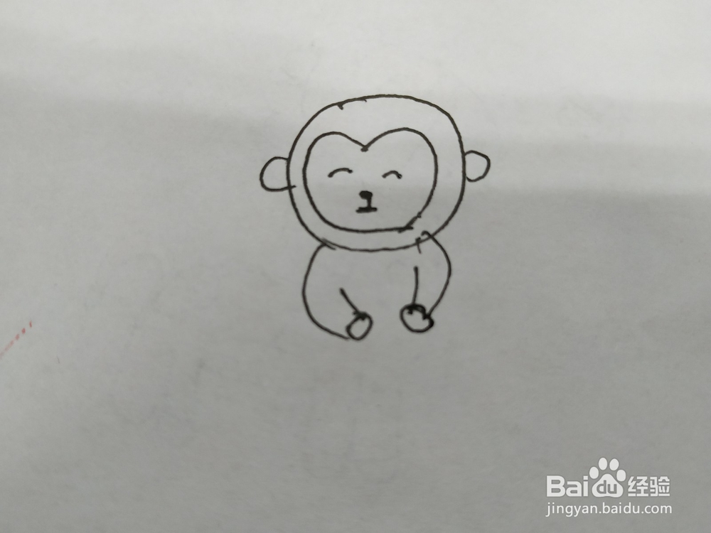 内急的猴子简笔画怎么画，怎么画可爱小猴子