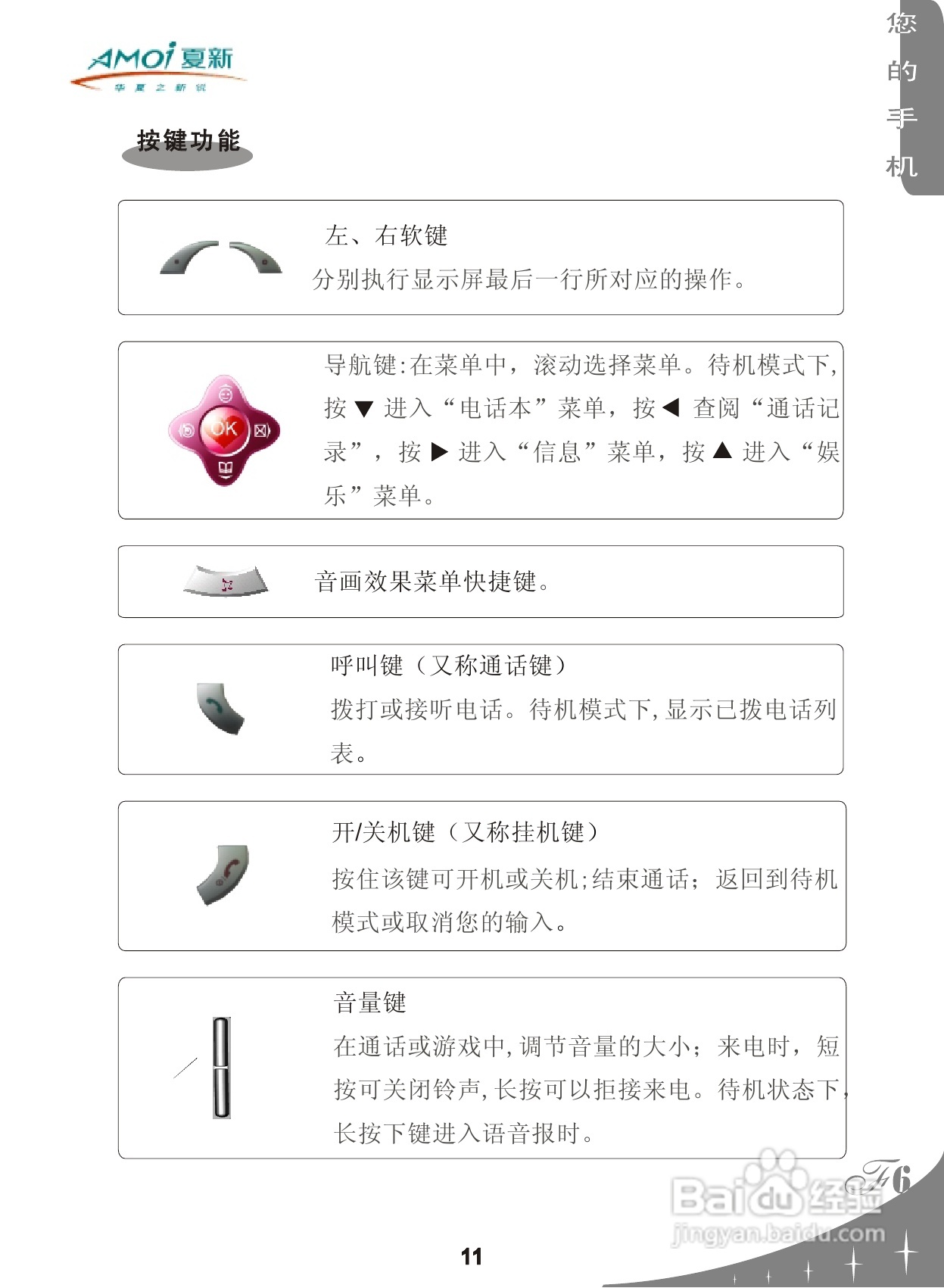 夏新F6手机使用说明书:[2]