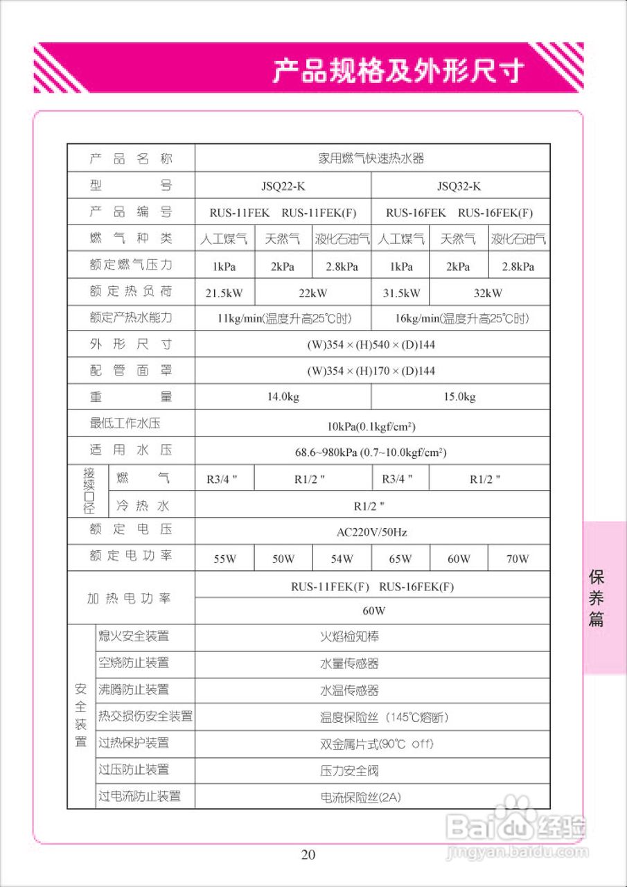 林内热水器RUS-11FEK(F)型使用说明:[3]