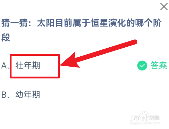 2024.12.30蚂蚁庄园太阳属于恒星演化的哪个阶段