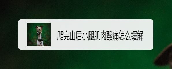 爬完山后小腿肌肉酸痛怎么缓解