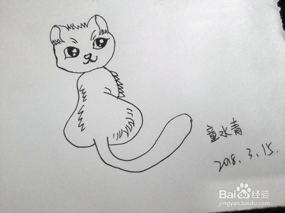 大眼睛猫咪的简笔画分享