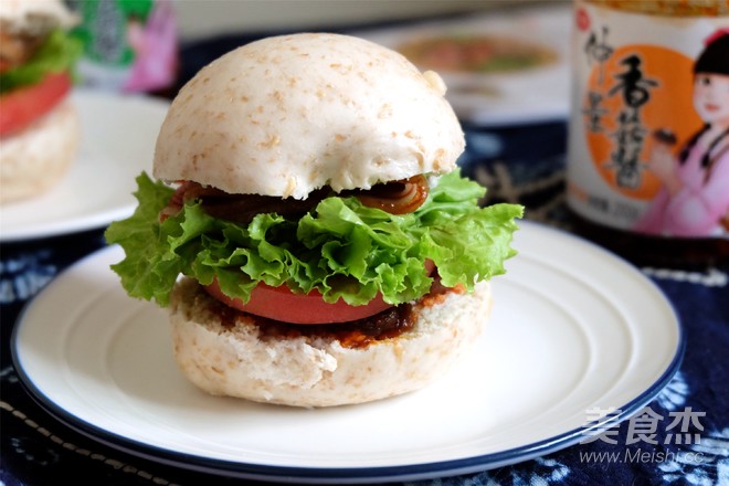 全麦馒头培根汉堡