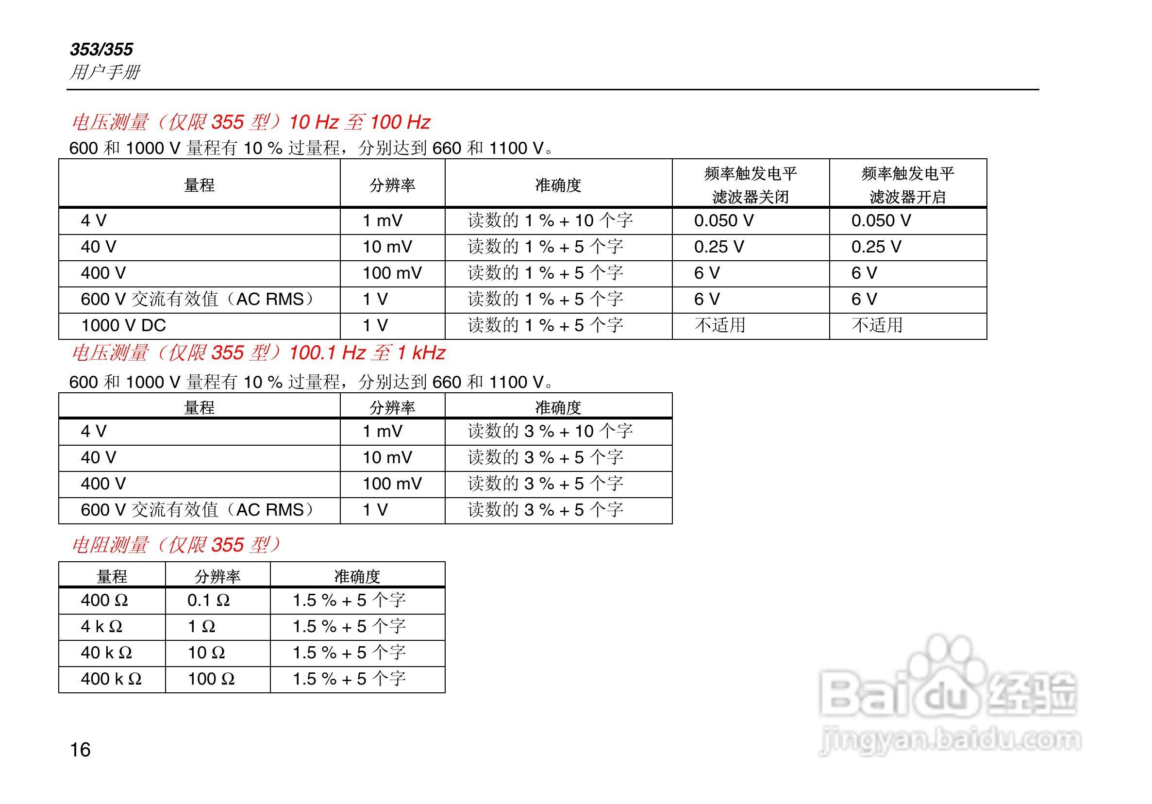 福禄克Fluke 353钳形表使用说明书:[3]